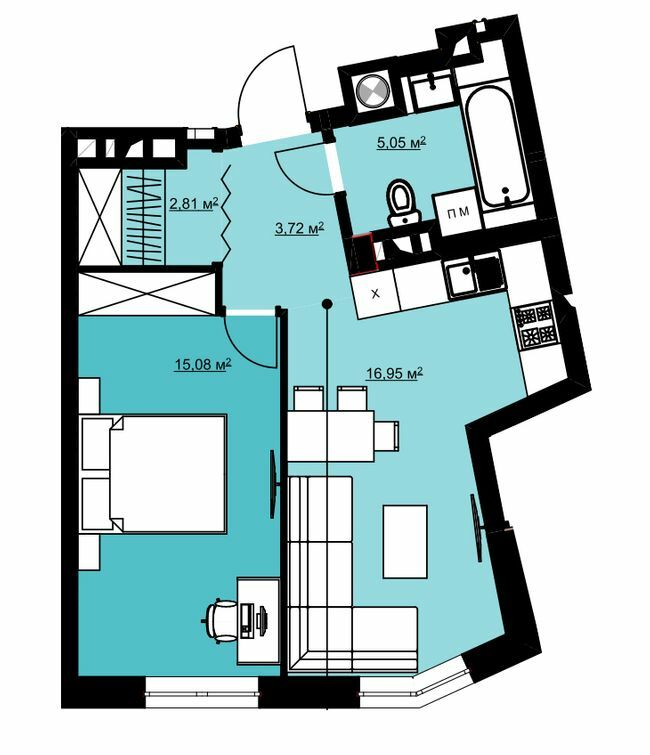 1-комнатная 43.6 м² в ЖК Green Park от 17 750 грн/м², г. Винники