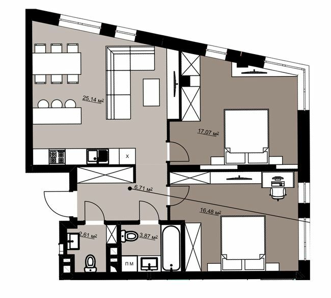 2-кімнатна 71.9 м² в ЖК Green Park від 22 000 грн/м², м. Винники