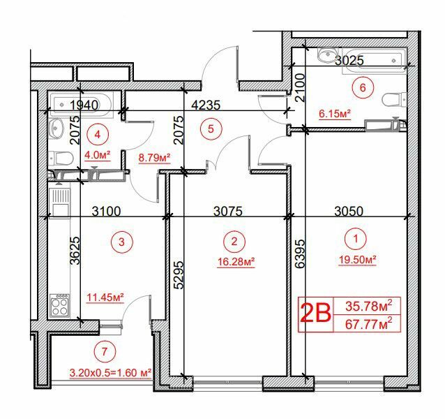 2-кімнатна 67.77 м² в ЖК Рідне місто від забудовника, Київ