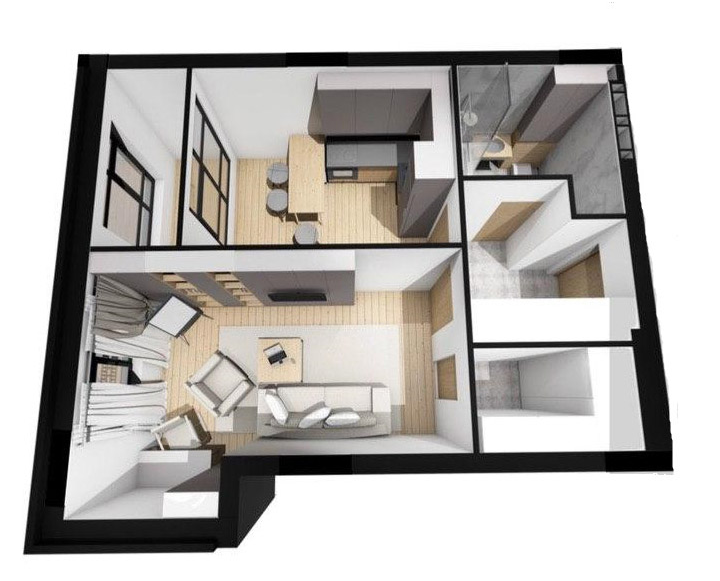 1-комнатная 44.8 м² в ЖК Plaza Kvartal от 26 900 грн/м², пгт Чабаны
