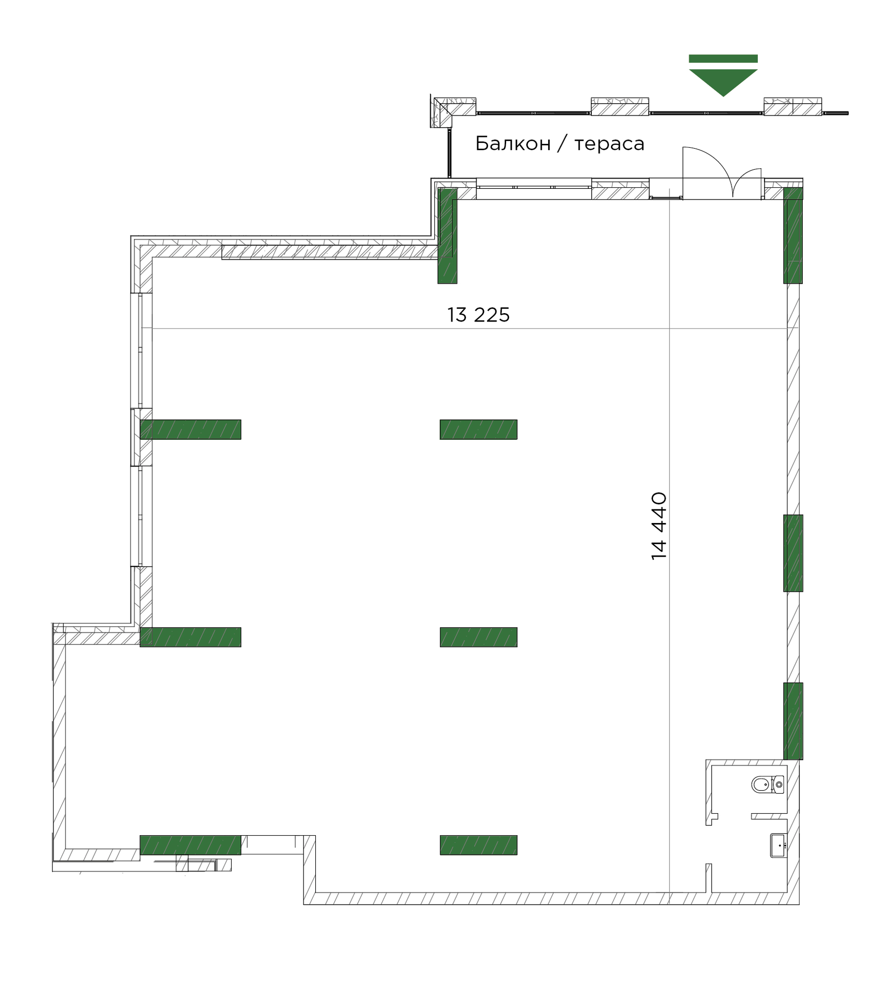 Приміщення вільного призначення 173.09 м² в ЖК Greenville Park від забудовника, Київ