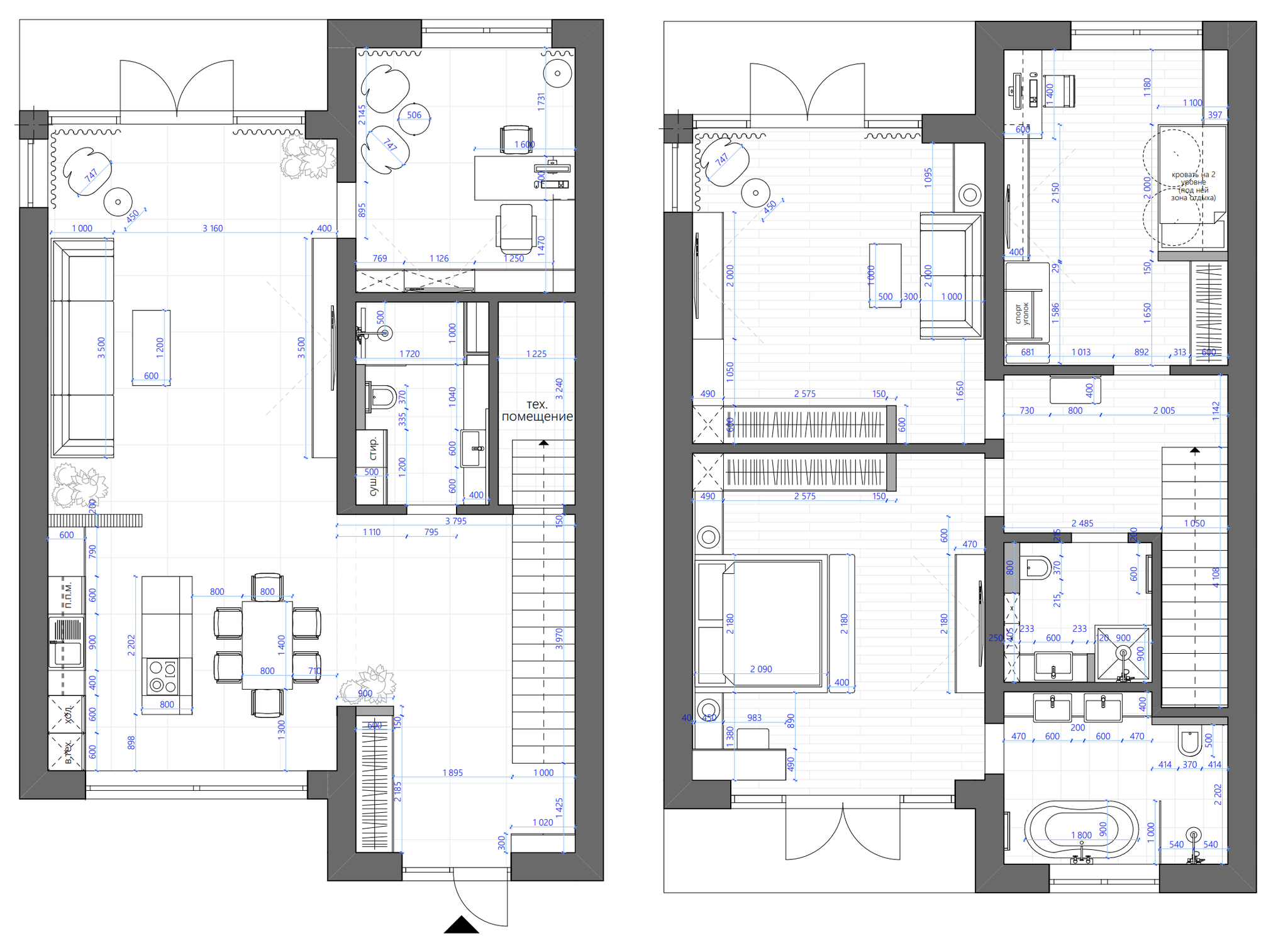 Дуплекс 195 м² в КГ Gold Fish от застройщика, с. Лебедевка