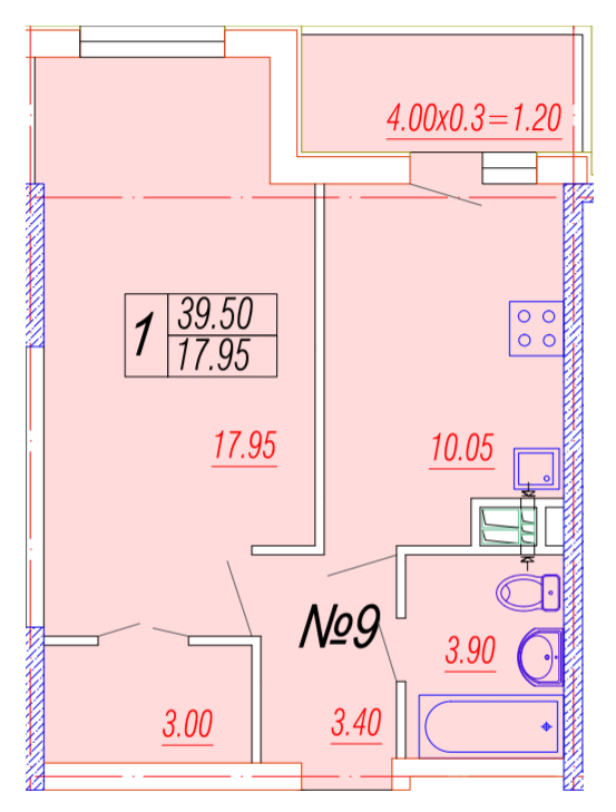 1-кімнатна 39.5 м² в ЖК Лотос Холл від 23 750 грн/м², Одеса
