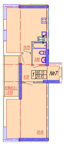 1-комнатная 60.1 м² в ЖК Лотос Холл от 24 050 грн/м², Одесса