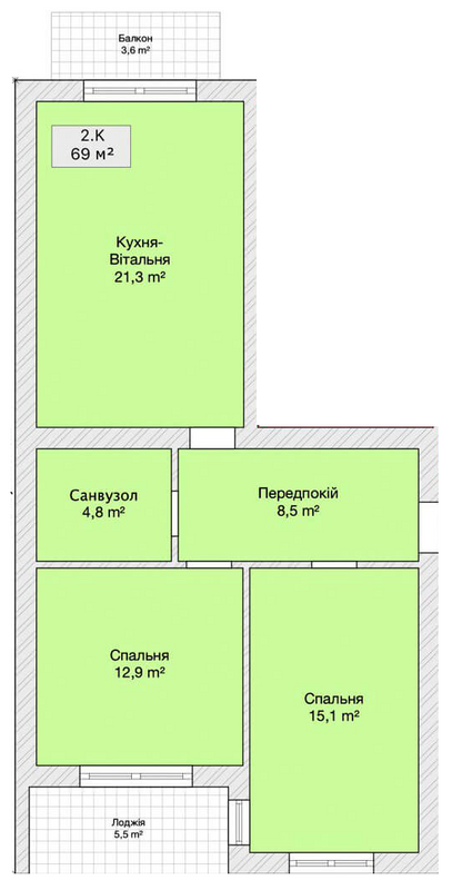 2-кімнатна 69 м² в ЖК на вул. Шевченко, 50/ пров. Інститутський від 21 150 грн/м², Вінниця