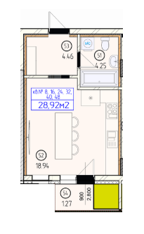 Студия 28.92 м² в ЖК Будапешт от 24 700 грн/м², Ужгород