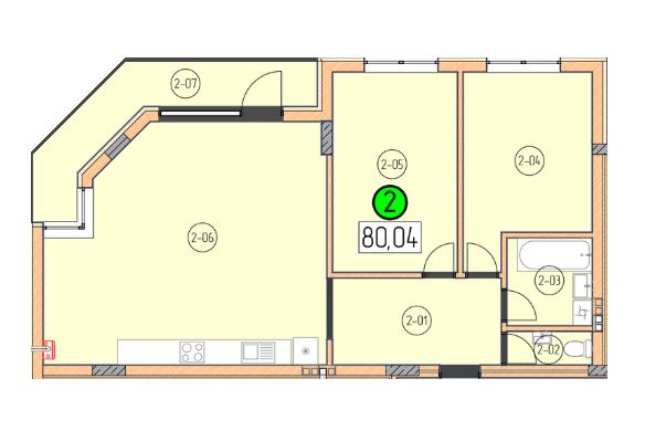 2-комнатная 80.4 м² в ЖК SilverPark от 27 450 грн/м², Ужгород