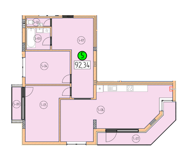 2-кімнатна 92.34 м² в ЖК SilverPark від 27 450 грн/м², Ужгород