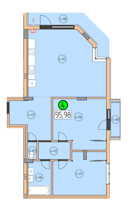 2-кімнатна 95.98 м² в ЖК SilverPark від 26 050 грн/м², Ужгород