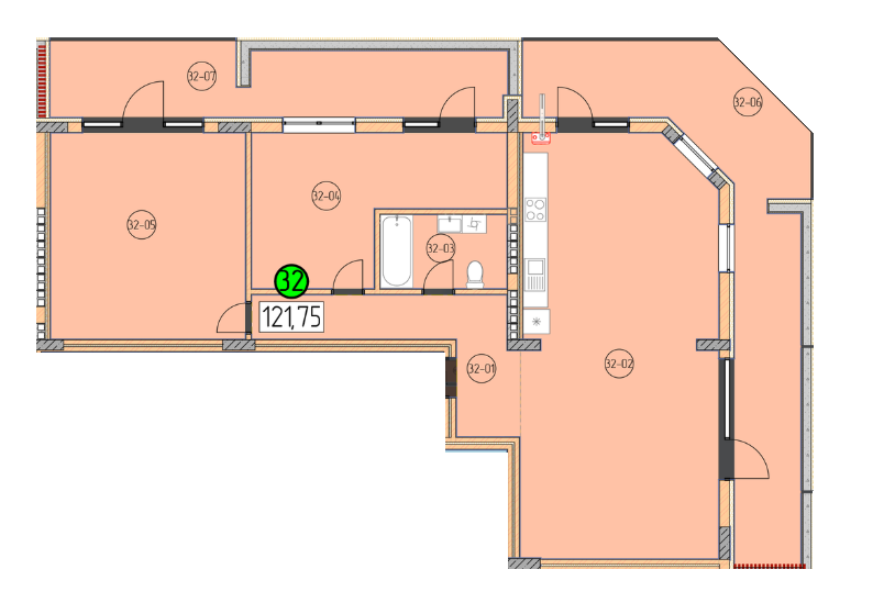 3-комнатная 121.75 м² в ЖК SilverPark от 26 750 грн/м², Ужгород