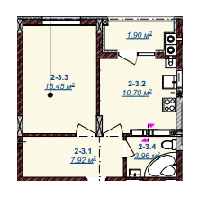 1-комнатная 39.9 м² в ЖК Счастливый от 14 150 грн/м², Ужгород