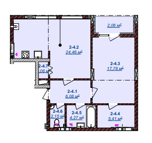 2-комнатная 63 м² в ЖК Счастливый от 13 700 грн/м², Ужгород