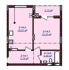 1-комнатная 48 м² в ЖК Счастливый от 16 050 грн/м², Ужгород