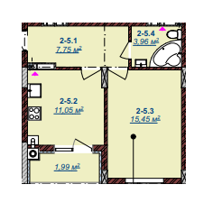 1-комнатная 40 м² в ЖК Счастливый от 14 150 грн/м², Ужгород