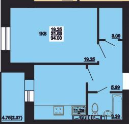 1-комнатная 34 м² в ЖК Мирный от 16 000 грн/м², с. Россошенцы