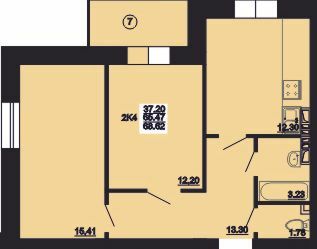 2-комнатная 68.62 м² в ЖК Мирный от 16 000 грн/м², с. Россошенцы