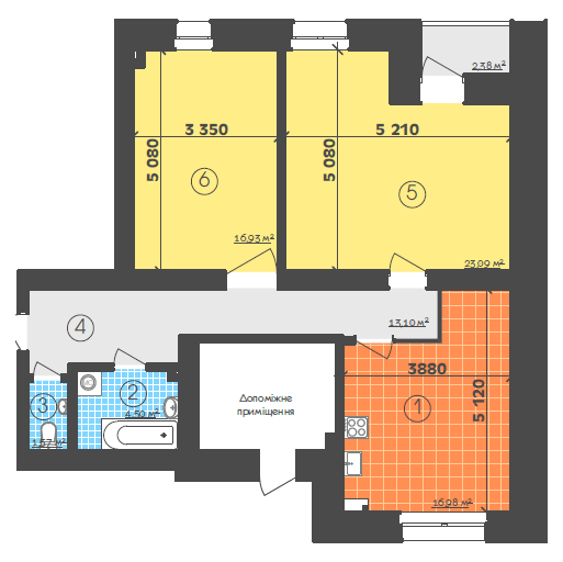 2-кімнатна 77.36 м² в ЖК Кролевець від 7 200 грн/м², м. Кролевець