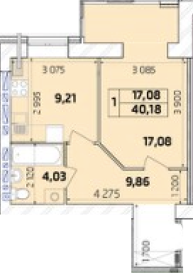 1-комнатная 40.18 м² в ЖК Масаны от 14 500 грн/м², Чернигов