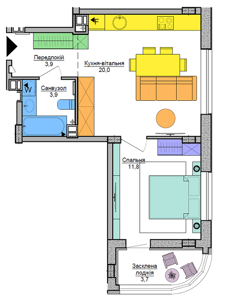 1-кімнатна 43.3 м² в ЖК Respublika від 37 790 грн/м², Київ