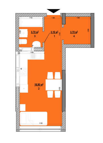 1-комнатная 27.45 м² в ЖК Forward от 30 543 грн/м², Киев