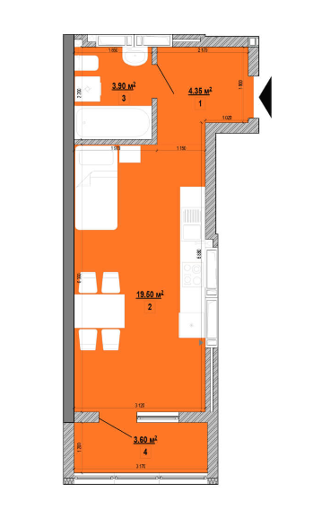 1-комнатная 31.35 м² в ЖК Forward от 30 543 грн/м², Киев