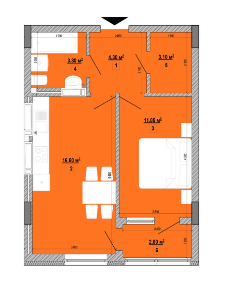 1-комнатная 41.65 м² в ЖК Forward от 30 543 грн/м², Киев