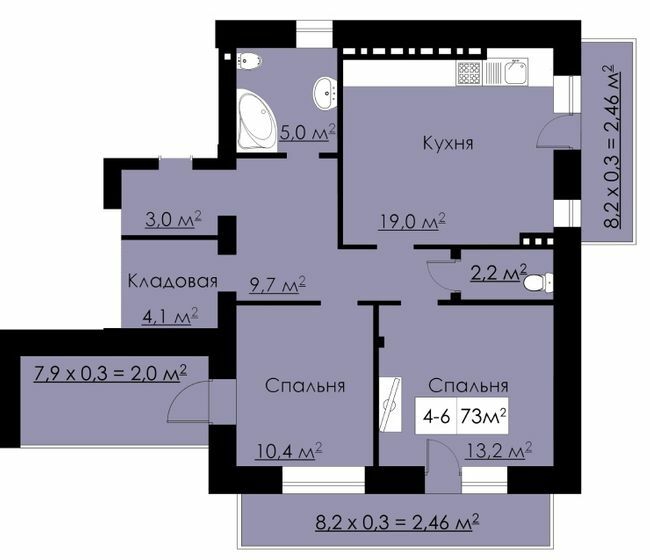 2-кімнатна 73 м² в ЖК Бельгійський дім (Зелений Мис) від 26 650 грн/м², Одеса