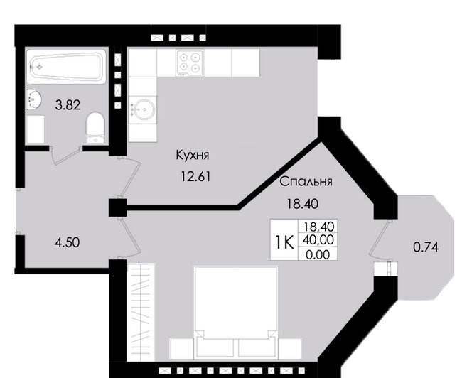 1-комнатная 40 м² в ЖК Французский дом (Зеленый Мыс) от 18 700 грн/м², с. Крыжановка