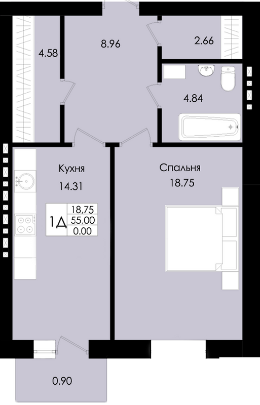 1-комнатная 55 м² в ЖК Французский дом (Зеленый Мыс) от 18 700 грн/м², с. Крыжановка