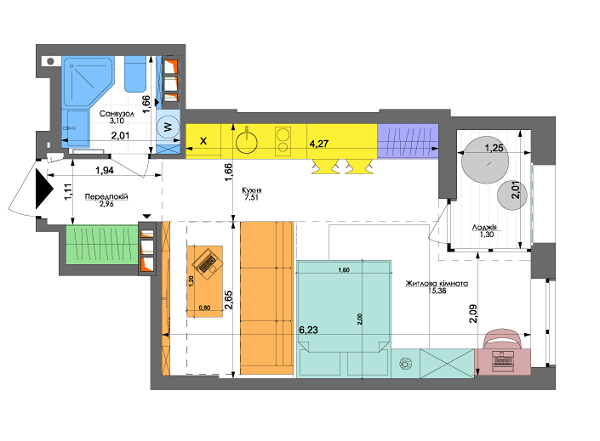 1-комнатная 30.25 м² в ЖК Комфорт Таун от 38 900 грн/м², Киев