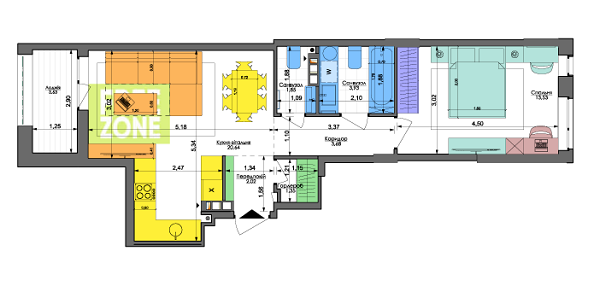 1-комнатная 50.63 м² в ЖК Комфорт Таун от 60 350 грн/м², Киев