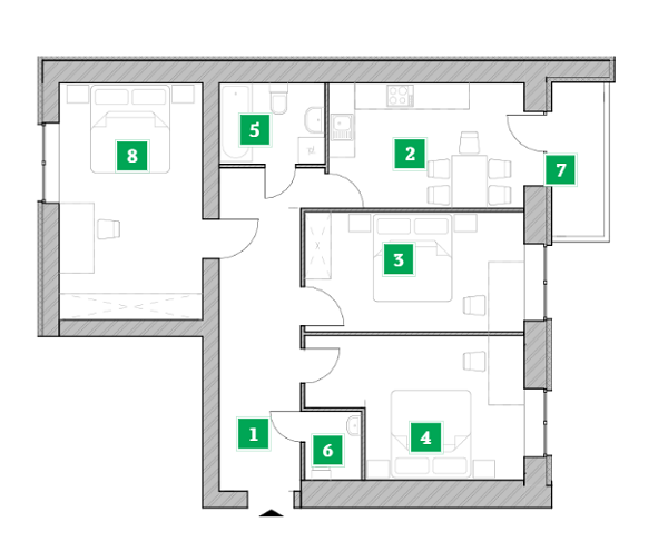 3-комнатная 79.2 м² в ЖК Компаньон от 13 412 грн/м², с. Сокольники