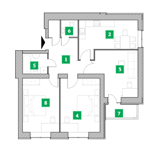 3-комнатная 79.2 м² в ЖК Компаньон от 13 412 грн/м², с. Сокольники