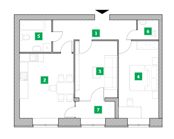 2-комнатная 61.84 м² в ЖК Компаньон от 13 782 грн/м², с. Сокольники