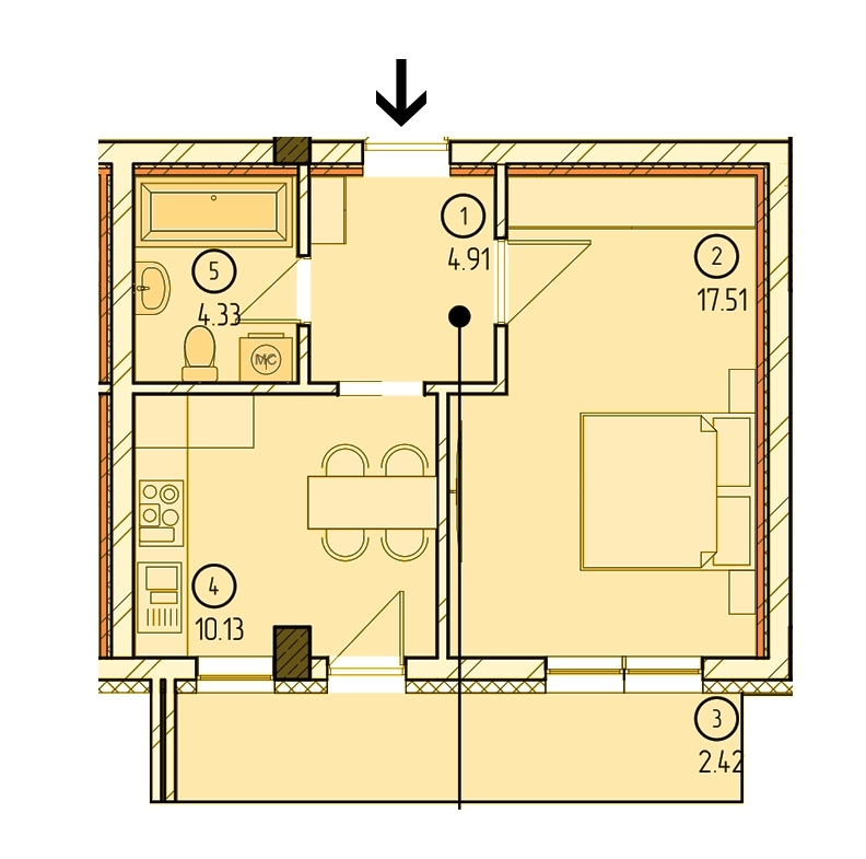 1-кімнатна 39.3 м² в ЖК Престиж від 22 550 грн/м², Ужгород