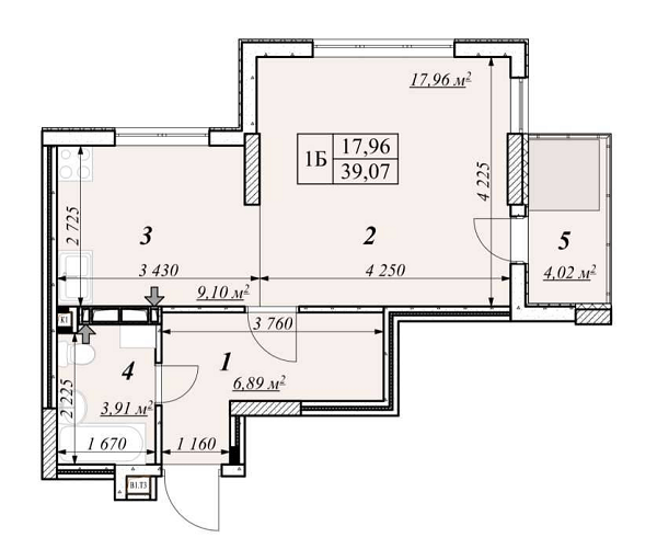 1-комнатная 39.07 м² в ЖК Звездная Башня 2 от 19 000 грн/м², г. Вышгород