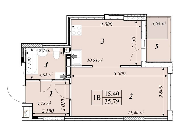 1-кімнатна 35.79 м² в ЖК Зіркова Вежа 2 від 16 000 грн/м², м. Вишгород