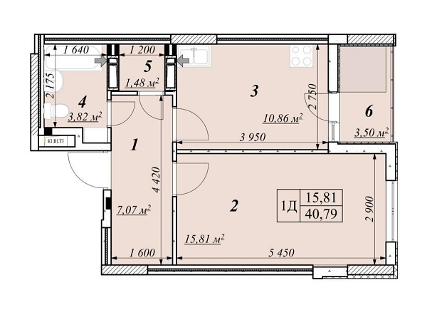 1-кімнатна 40.79 м² в ЖК Зіркова Вежа 2 від 22 800 грн/м², м. Вишгород