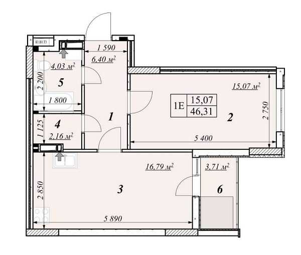 1-комнатная 46.31 м² в ЖК Звездная Башня 2 от 22 800 грн/м², г. Вышгород