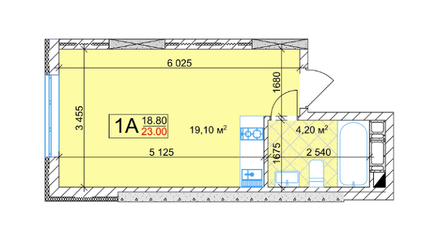 Смарт 23 м² в ЖК Квітень от 25 000 грн/м², Киев