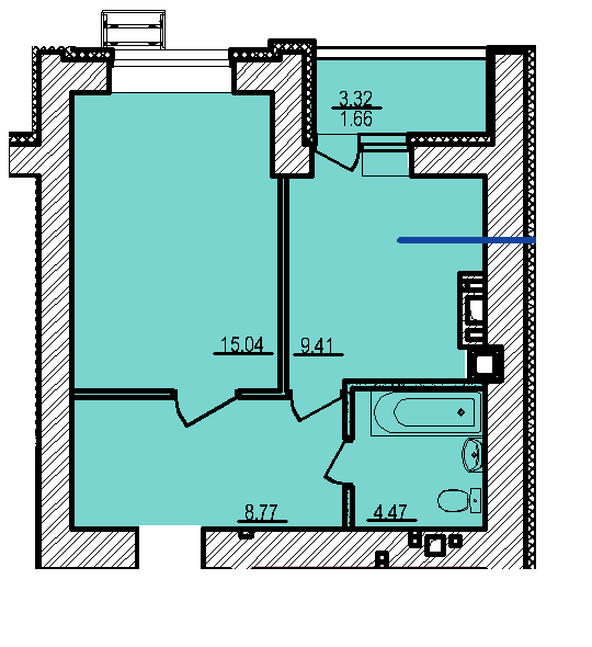 1-комнатная 39.35 м² в ЖК Свитанок от 18 900 грн/м², г. Борисполь