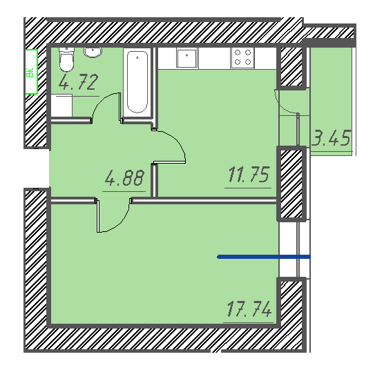 1-комнатная 40.81 м² в ЖК Свитанок от 17 000 грн/м², г. Борисполь