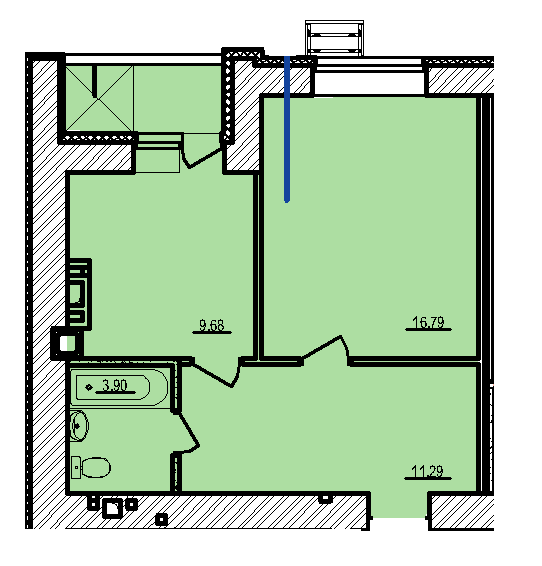 1-комнатная 43.32 м² в ЖК Свитанок от 19 900 грн/м², г. Борисполь