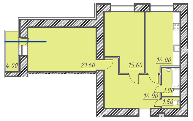 2-комнатная 73.3 м² в ЖК Свитанок от 16 650 грн/м², г. Борисполь