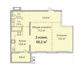 2-кімнатна 66.2 м² в ЖК Скай Сіті Плюс від 25 000 грн/м², Одеса
