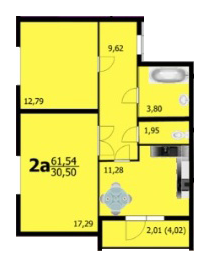 2-кімнатна 61.54 м² в ЖК Європейський від 11 900 грн/м², Хмельницький