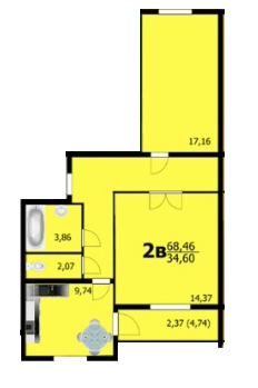 2-кімнатна 68.46 м² в ЖК Європейський від 14 300 грн/м², Хмельницький