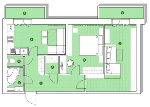 2-комнатная 64.61 м² в ЖК Центральный от 11 049 грн/м², пгт Великодолинское