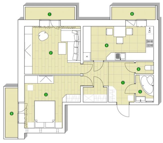 2-комнатная 64.65 м² в ЖК Центральный от 11 049 грн/м², пгт Великодолинское