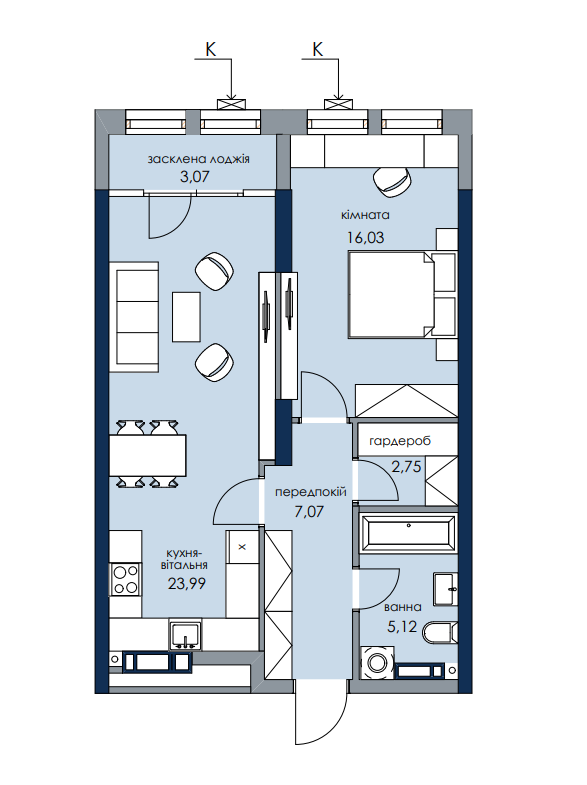 1-кімнатна 58.1 м² в ЖК Новий Автограф від 34 403 грн/м², Київ